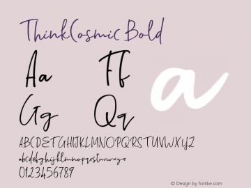 Think Cosmic Bold Version 001.000 Font Sample