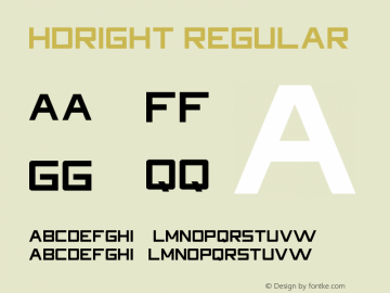 HDRight Version 1.00;January 10, 2019;FontCreator 11.5.0.2421 32-bit Font Sample