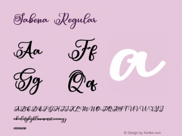 Sabena Version 1.000 Font Sample