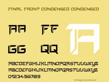 Final Front Condensed Version 1.0; 2019 Font Sample