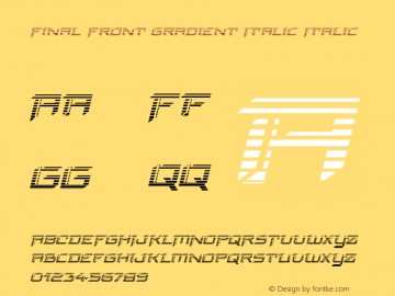 Final Front Gradient Italic Version 1.0; 2019 Font Sample