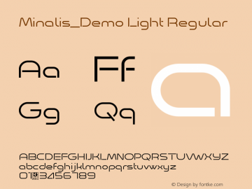 Minalis_Demo Light Version 1.00 January 9, 2019, initial release Font Sample