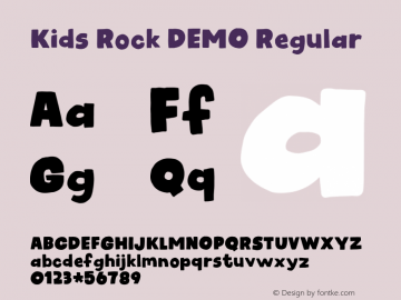 Kids Rock DEMO Regular Version 1.000 Font Sample