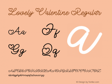 Lovely Valentine Version 1.000 Font Sample