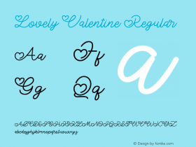 LovelyValentine Version 1.000 Font Sample