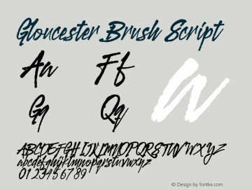 GloucesterBrushScript Version 1.005;Fontself Maker 3.1.0 Font Sample