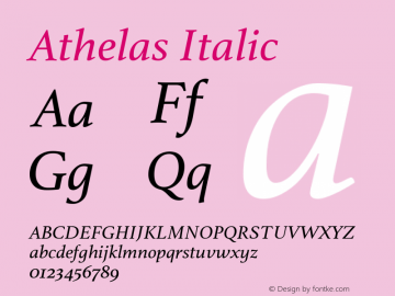 Athelas-Italic Version 001.000图片样张