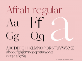 Afrah-regular 0.1.0 Font Sample