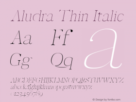 Aludra Thin Italic Version 1.0图片样张