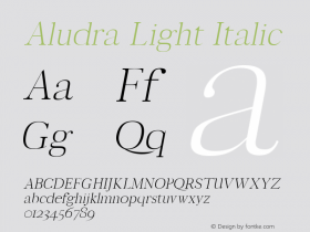 Aludra Light Italic Version 1.0图片样张