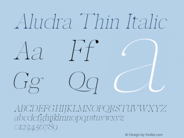 Aludra Thin Italic Version 1.0图片样张