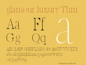 glamour luxury Thin 0.1.0 Font Sample