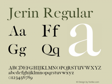 Jerin Regular 0.1.0图片样张