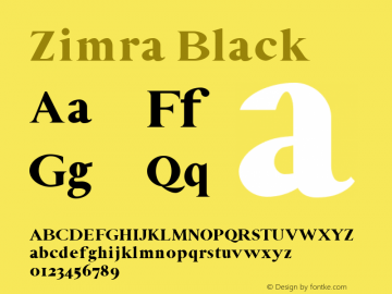 Zimra Black Version 1.0 Font Sample