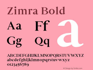 Zimra Bold Version 1.0图片样张