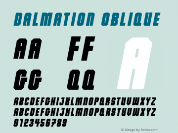 Dalmation Oblique Version 1.004;Fontself Maker 2.1.2 Font Sample