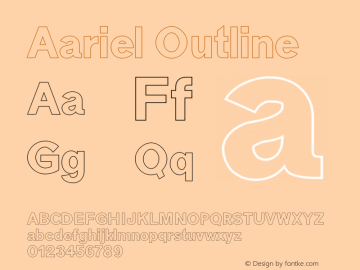 Aariel Outline Version 1.0 Font Sample