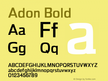 Adon Bold Version 1.0 Font Sample