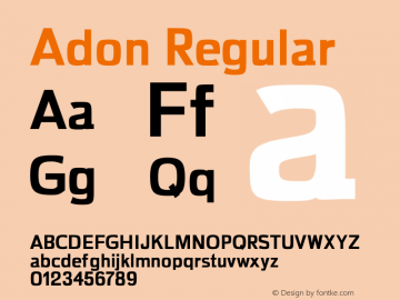 Adon Extra Bold Version 1.0 Font Sample