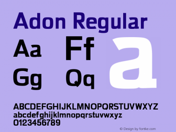 Adon Extra Bold Version 1.0 Font Sample