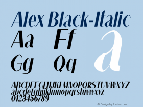 Alex Black-Italic Version 1.000 Font Sample