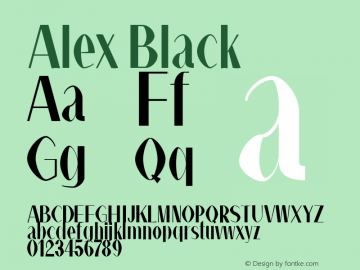 Alex Black Version 1.0 Font Sample