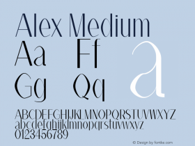 Alex Medium Version 1.000 Font Sample