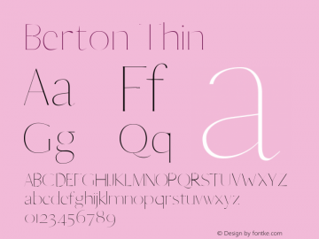 Berton Thin Version 1.0 Font Sample