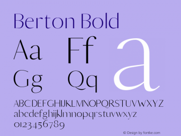 Berton Light Version 1.0 Font Sample