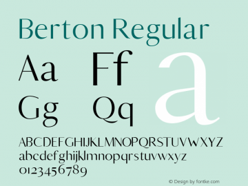 Berton Regular Version 1.0 Font Sample