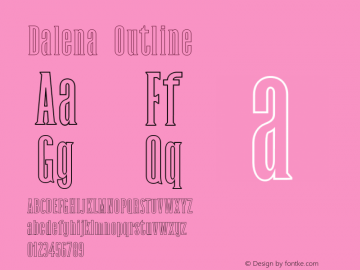 Dalena-Outline Version 1.0 Font Sample