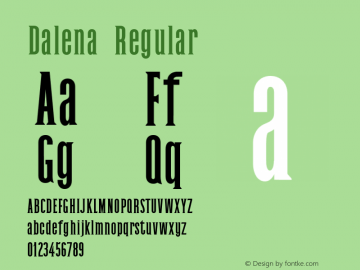 Dalena-Regular Version 1.0 Font Sample