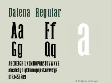 Dalena Regular Version 1.0 Font Sample