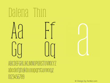 Dalena-Thin Version 1.0 Font Sample