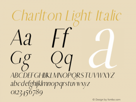 Charlton-LightItalic 0.1.0 Font Sample