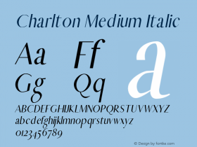 Charlton Medium Italic 0.1.0 Font Sample