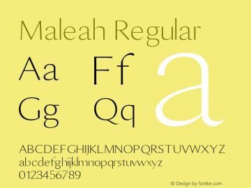 Maleah Regular 0.1.0 Font Sample