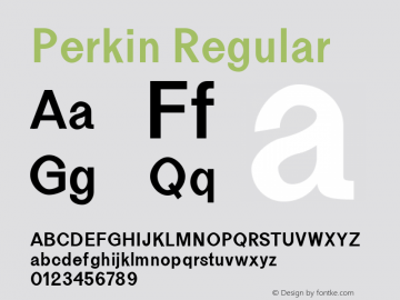 Perkin Regular Version 1.0 Font Sample