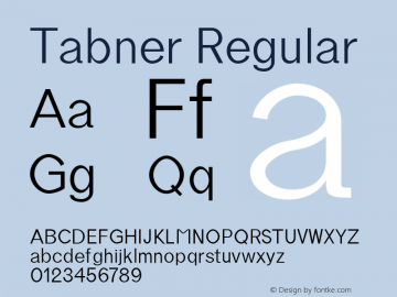 Tabner Medium Version 1.0 Font Sample