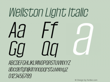 Wellston Light Italic 0.1.0图片样张