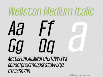 Wellston-MediumItalic 0.1.0 Font Sample