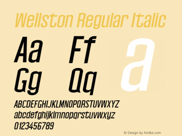 Wellston Regular Italic 0.1.0 Font Sample