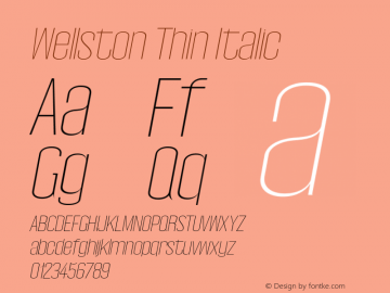Wellston-ThinItalic 0.1.0 Font Sample