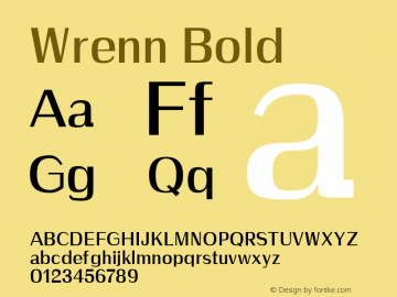 Wrenn Bold Version 1.0 Font Sample