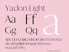 Yadon Light Versio 1.2 Font Sample