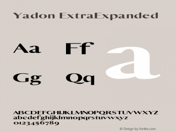 Yadon ExtraExpanded Version 1.2 Font Sample