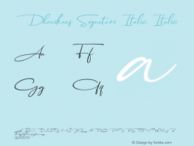 Dhanikans Signature Italic Italic Version 1.000图片样张