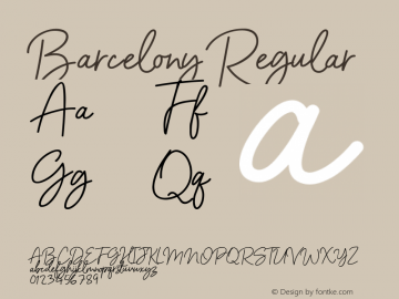 Barcelony Font Barcelonyregular Font Barcelony Version 1 002