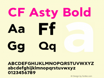 CF Asty Bold Version 1.000 Font Sample