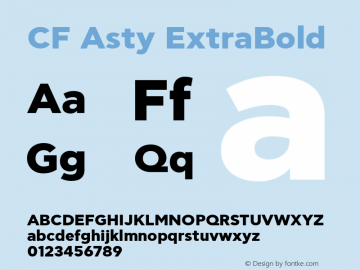 CF Asty ExtraBold Version 1.000 Font Sample